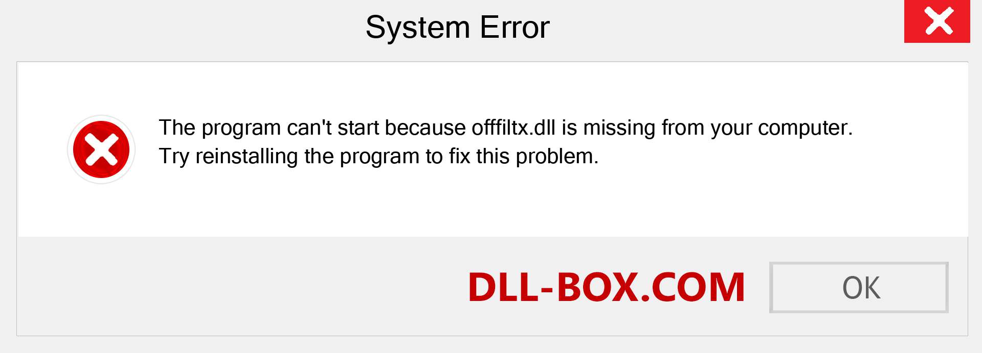  offfiltx.dll file is missing?. Download for Windows 7, 8, 10 - Fix  offfiltx dll Missing Error on Windows, photos, images